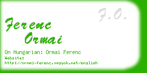 ferenc ormai business card